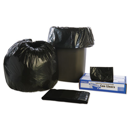 Total Recycled Content Plastic Trash Bags, 60 Gal, 1.5 Mil, 38" X 60", Brown/black, 100/carton